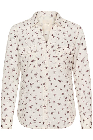 Part Two Floral Print Blouse Ivory Cortnio
