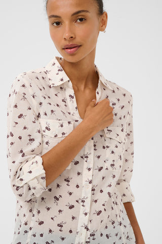 Part Two Floral Print Blouse Ivory Cortnio