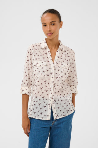 Part Two Floral Print Blouse Ivory Cortnio