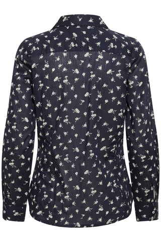 Part Two Floral Print Blouse Navy Blue Cortnio