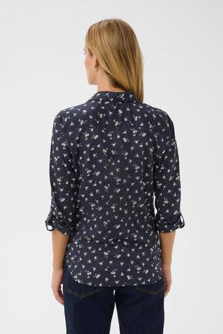 Part Two Floral Print Blouse Navy Blue Cortnio