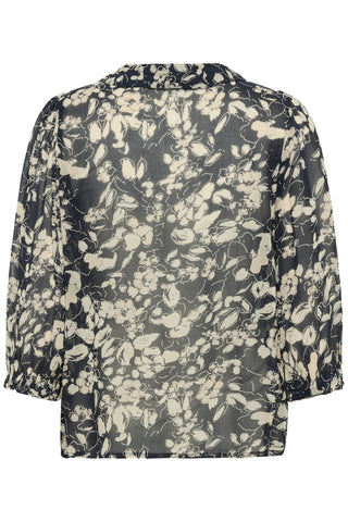 Part Two Floral Print Blouse Navy Blue Alvia