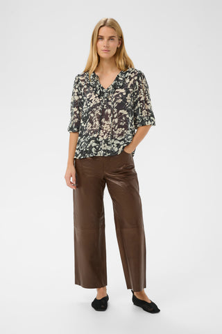 Part Two Floral Print Blouse Navy Blue Alvia