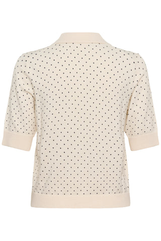 Part Two Dot Print Jumper Navy Blue Ivory Anetti