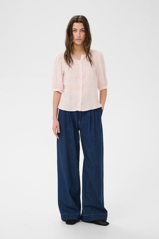 Part Two Half Sleeve Linen Blouse Pink Azra