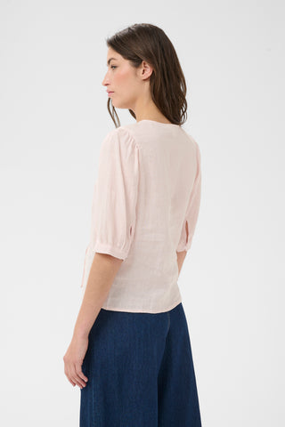 Part Two Half Sleeve Linen Blouse Pink Azra