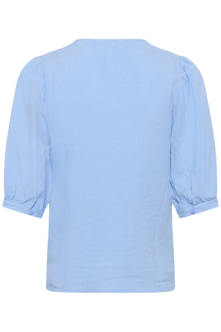 Part Two Half Sleeve Linen Blouse Blue Azra