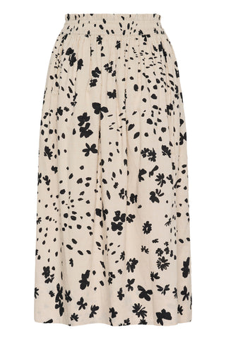 Part Two Dot Floral Pattern Skirt Black Amaia