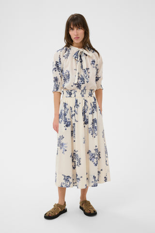 Part Two Floral Pattern Skirt Blue Amaia