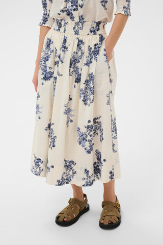 Part Two Floral Pattern Skirt Blue Amaia