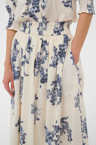 Part Two Floral Pattern Skirt Blue Amaia
