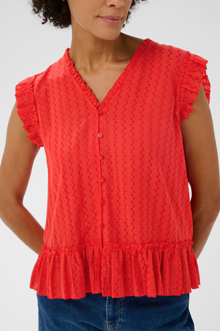 Part Two Sleeveless Blouse Red Aneka