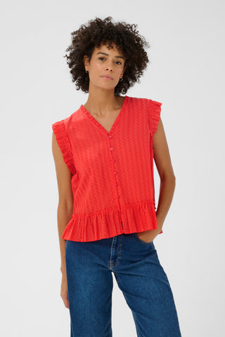 Part Two Sleeveless Blouse Red Aneka