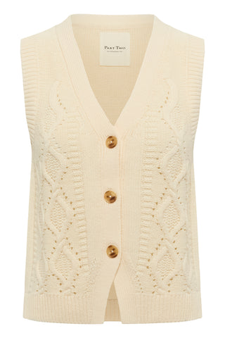 Part Two Knitted Waistcoat Ivory Christin