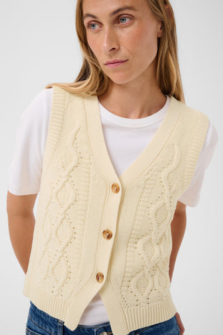 Part Two Knitted Waistcoat Ivory Christin