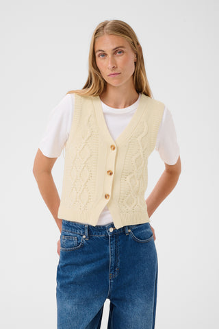 Part Two Knitted Waistcoat Ivory Christin