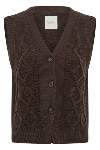 Part Two Knitted Waistcoat Brown Christin