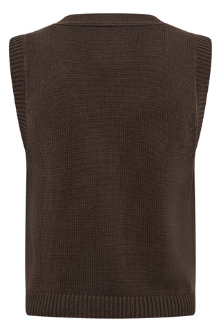 Part Two Knitted Waistcoat Brown Christin