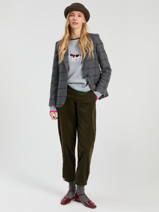 Vilagallo Check Pattern Jacket Grey Helen