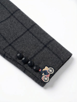 Vilagallo Check Pattern Jacket Grey Helen