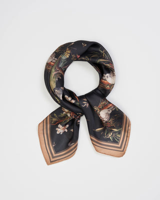 Fable England Wonderland Toile Square Scarf Black