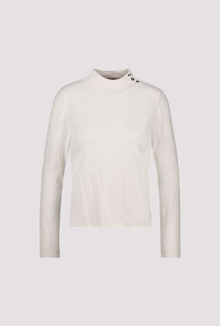 Monari Buttoned Mock Neck Jumper Ivory