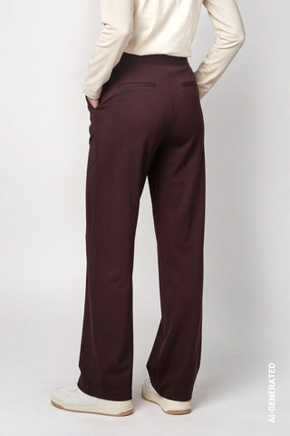 Monari Wide Leg Trousers Dark Brown Bella