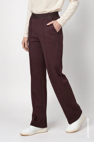 Monari Wide Leg Trousers Dark Brown Bella