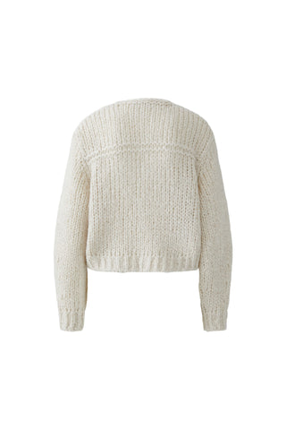 Oui Pocket Flap Cardigan Beige Melange