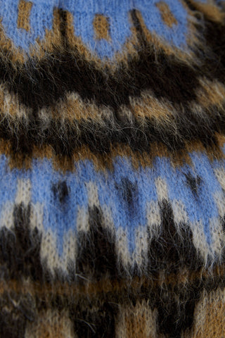 Oui Patterned Yolk Jumper Brown Blue