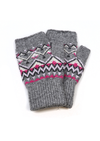 POM Fair Isle Pattern Wrist Warmers