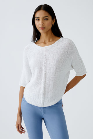 Oui Batwing Sleeve Jumper White