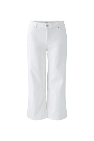 Oui Wide Leg Ankle Length Jeans White