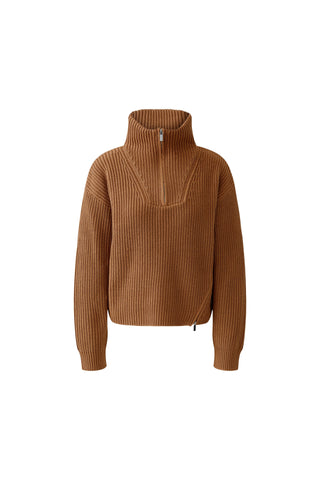 Oui Troyer Neck Jumper Brown