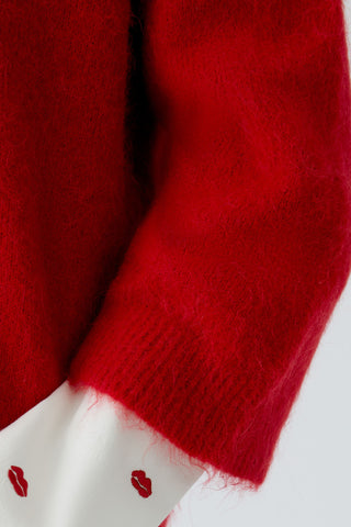 Oui Round Neck Jumper Red