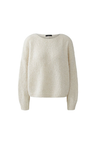 Oui Boat Neck Jumper Beige Melange