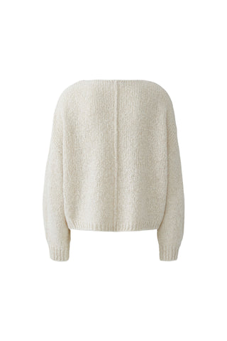 Oui Boat Neck Jumper Beige Melange