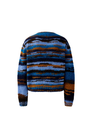 Oui Patterned Jumper Blue Brown