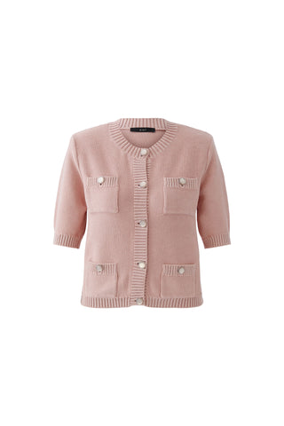 Oui Short Sleeve Cardigan Pink