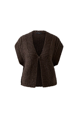 Oui Chunky Knitted Waistcoat Brown