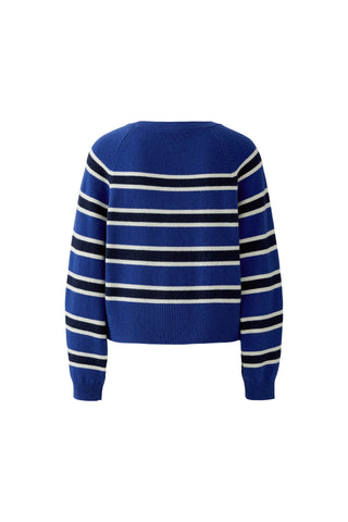 Oui Striped Jumper Blue Navy
