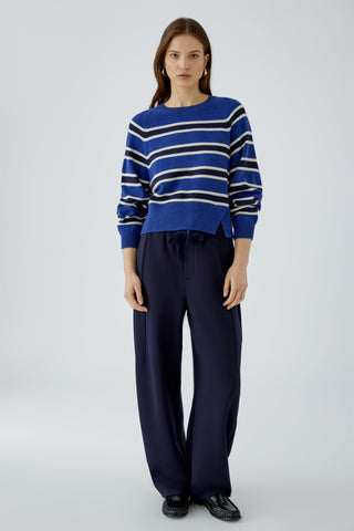 Oui Striped Jumper Blue Navy