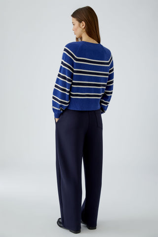 Oui Striped Jumper Blue Navy