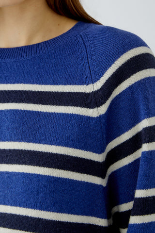Oui Striped Jumper Blue Navy