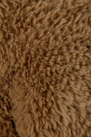 Oui Faux Fur Yarn Knitted Jacket Brown