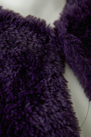 Oui Knitted Faux Fur Gilet Purple