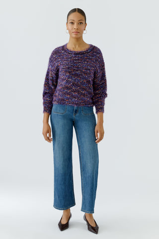Oui Eyelash Yarn Jumper Purple Orange
