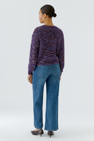 Oui Eyelash Yarn Jumper Purple Orange