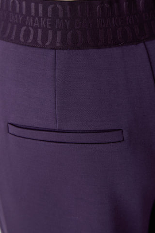 Oui Wide Leg Pull-On Trousers Purple