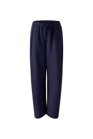 Oui Barrel Leg Drawstring Trousers Navy Blue